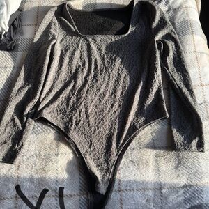 Gray Long Sleeve Bodysuit